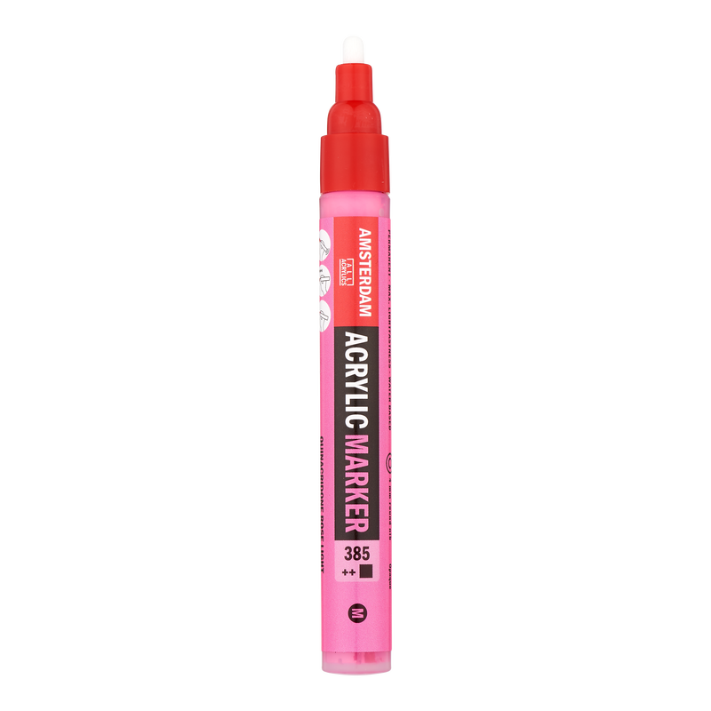 Amsterdam Rotulador Acrílico Punta Media Acrylic Marker Número 385 Color Rosa Quinacridona Claro
