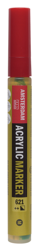 Amsterdam Rotulador Acrílico Punta Media Acrylic Marker Número 621 Color Verde Oliva Claro