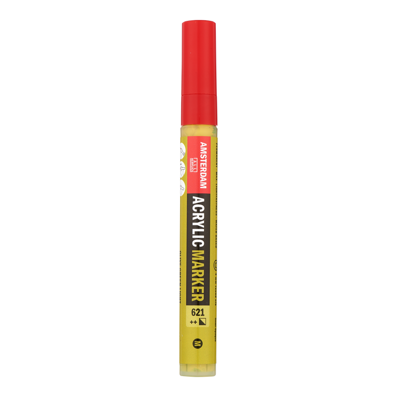 Amsterdam Rotulador Acrílico Punta Media Acrylic Marker Número 621 Color Verde Oliva Claro