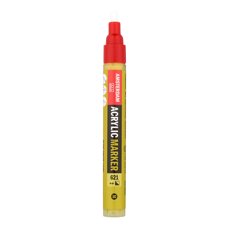 Amsterdam Rotulador Acrílico Punta Media Acrylic Marker Número 621 Color Verde Oliva Claro