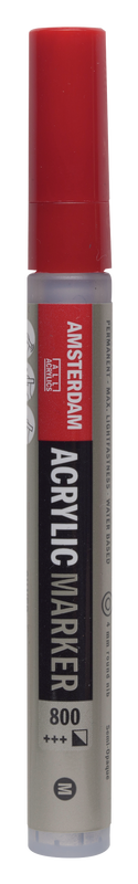 Amsterdam Rotulador Acrílico Punta Media Acrylic Marker Número 800 Color Plata