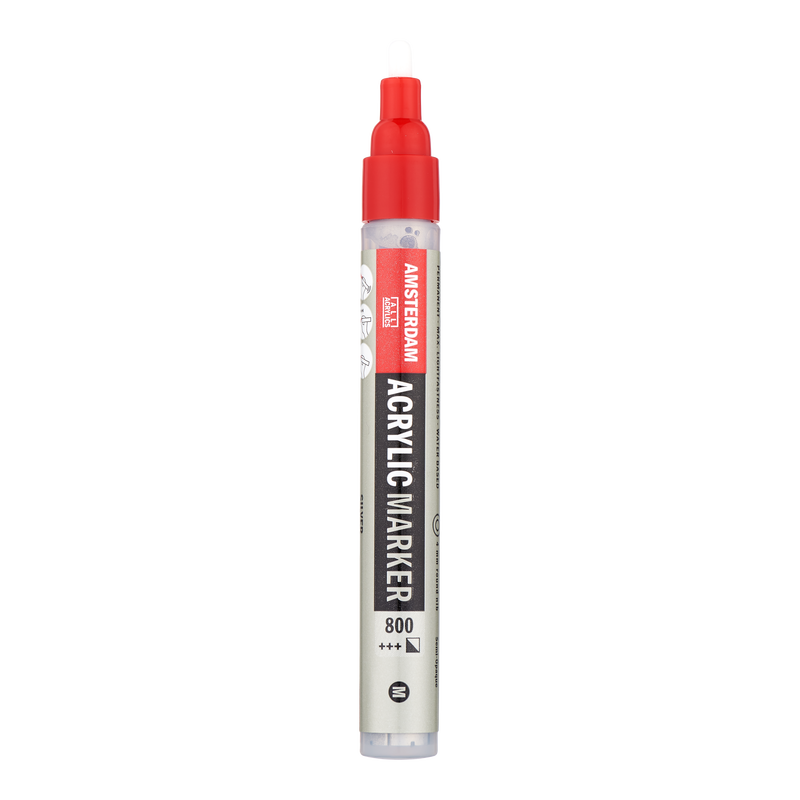 Amsterdam Acrylic Marker Medium Point Acrylic Marker Number 800 Color Silver