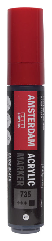 Amsterdam Rotulador Acrílico Punta Gruesa (L) Acrylic Marker Número 735 Color Negro Óxido