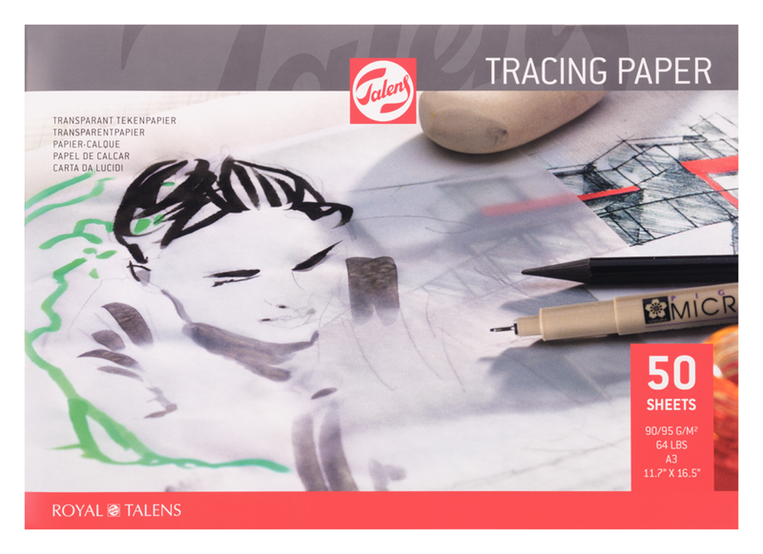 Talens Tracing paper pad 90gr A3 50 Sheets Vegetable Paper