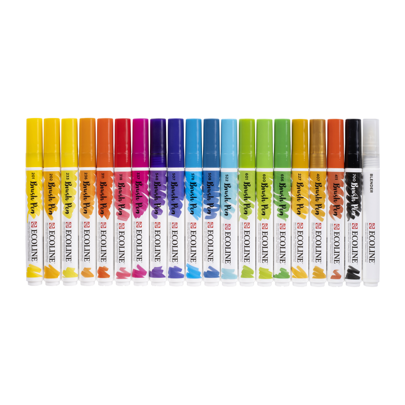 Talens Set de 20 rotuladores Brush Pen Ecoline