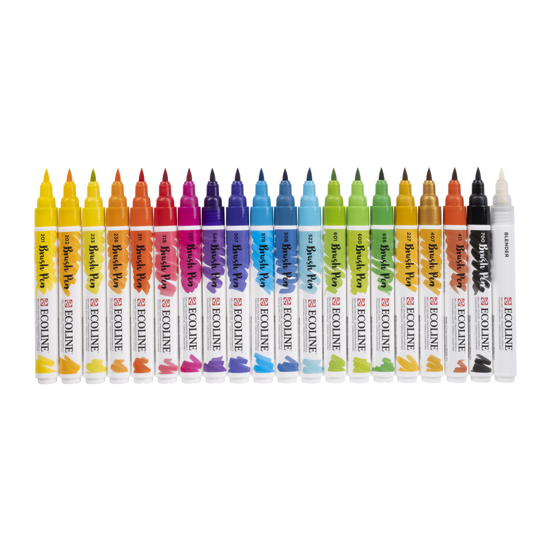 Talens Set de 20 rotuladores Brush Pen Ecoline