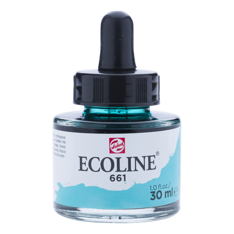 Ecoline Talens Flüssige Aquarellfarbe Nummer 661 Farbe Türkisgrün 30ml