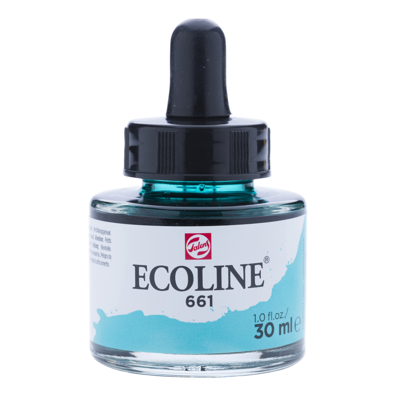 Acuarela Líquida Ecoline Talens Número 661 Color Verde Turquesa 30ml