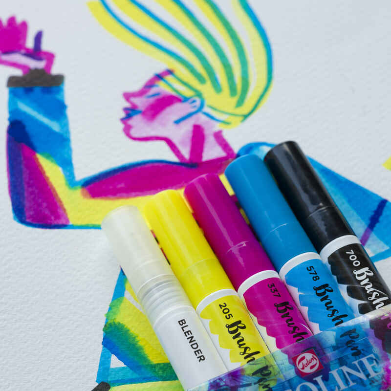 Talens 5er Set Brush Pen Ecoline Marker