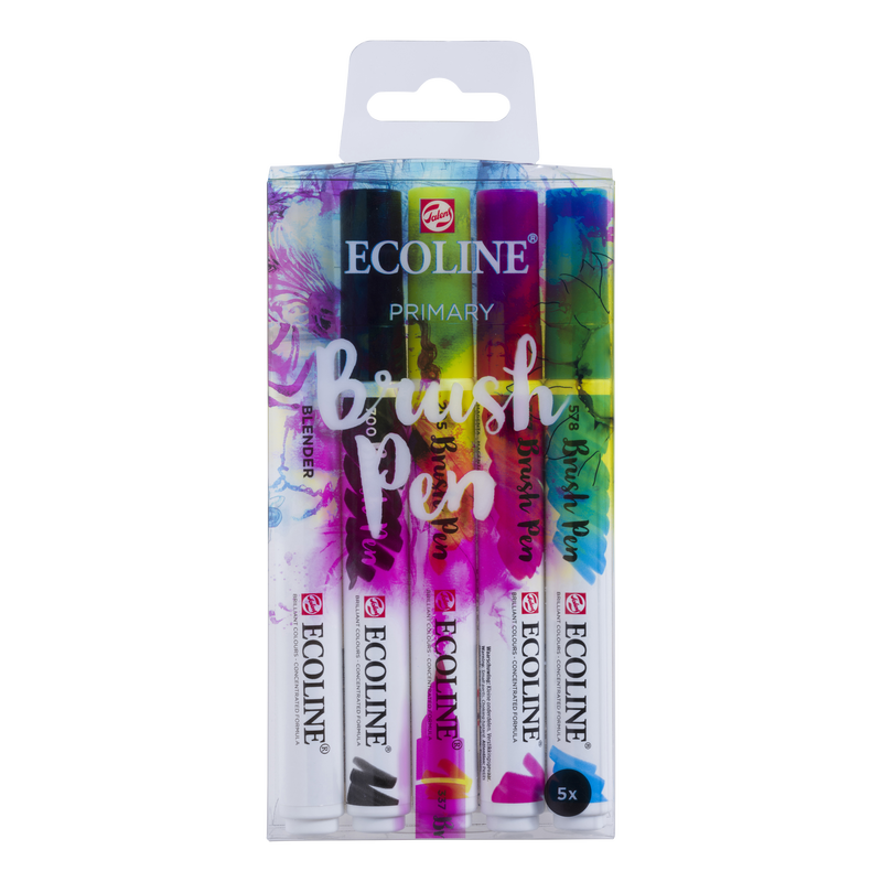 Talens 5er Set Brush Pen Ecoline Marker