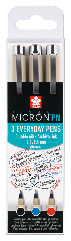 Sakura Talens Set de 3 rotuladores Micron Pigma PN 3 Everyday Pens