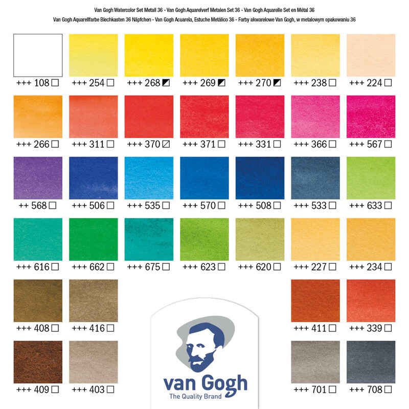 Van Gogh Aquarellkasten 36 x 1/2 Godet