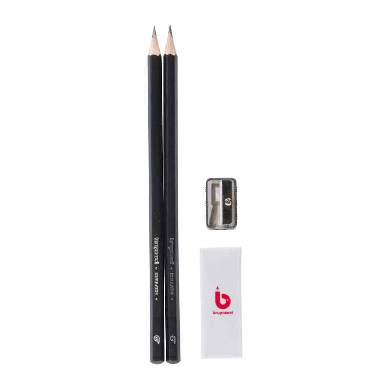 2er Set Bruynzell Graphitstifte mit Spitzer und Radiergummi
