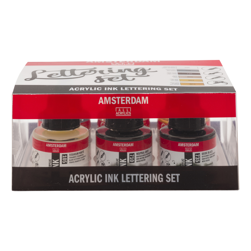 Amsterdam Lettering Set tinta acrílica 6 x 30ml