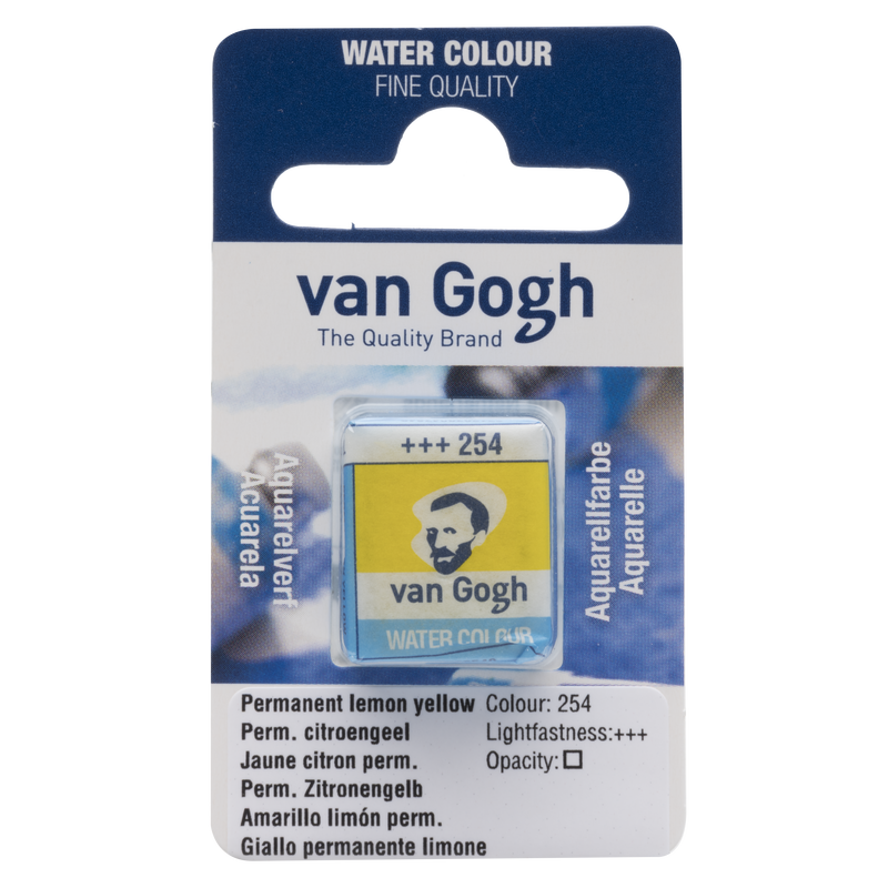 Van Gogh Watercolor Van Gogh 1/2 Godet No. 254 Lemon Yellow Color Permanent