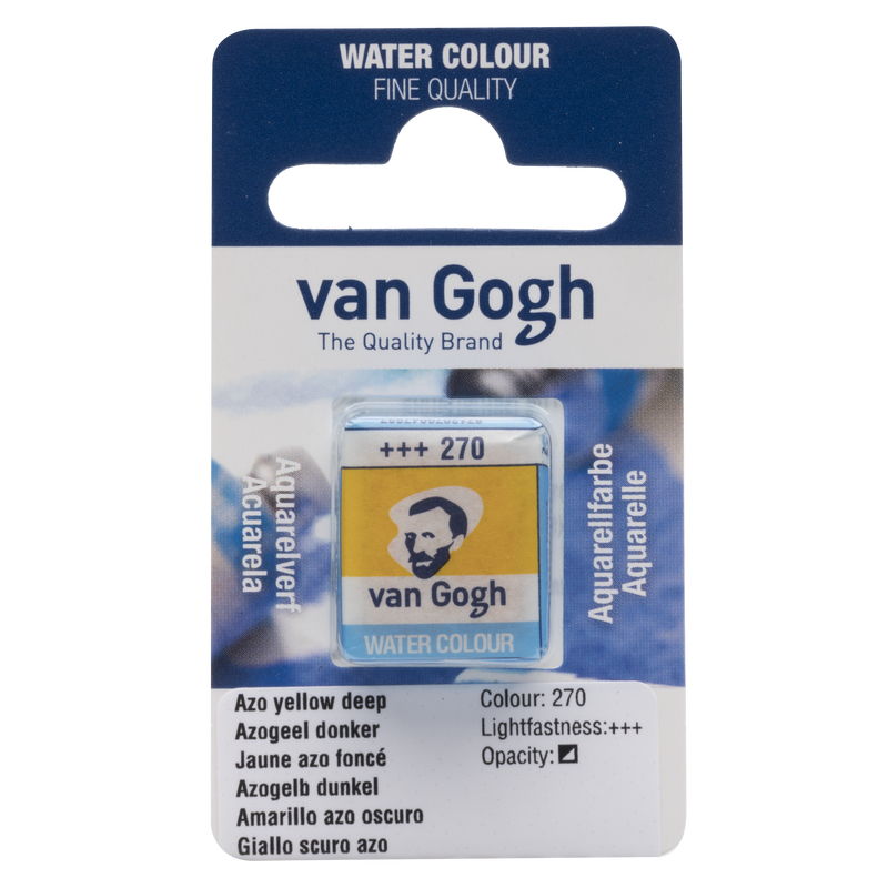 Acuarela Van Gogh Pastilla 1/2 Godet Nº 270 Color Amarillo Azo Oscuro