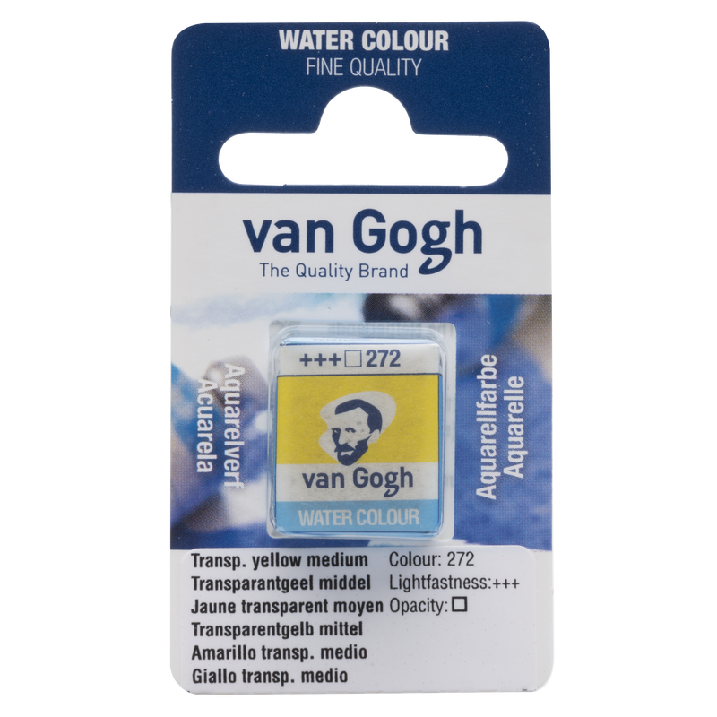 Acuarela Van Gogh Pastilla 1/2 Godet Nº 272 Color Amarillo Transparente Medio
