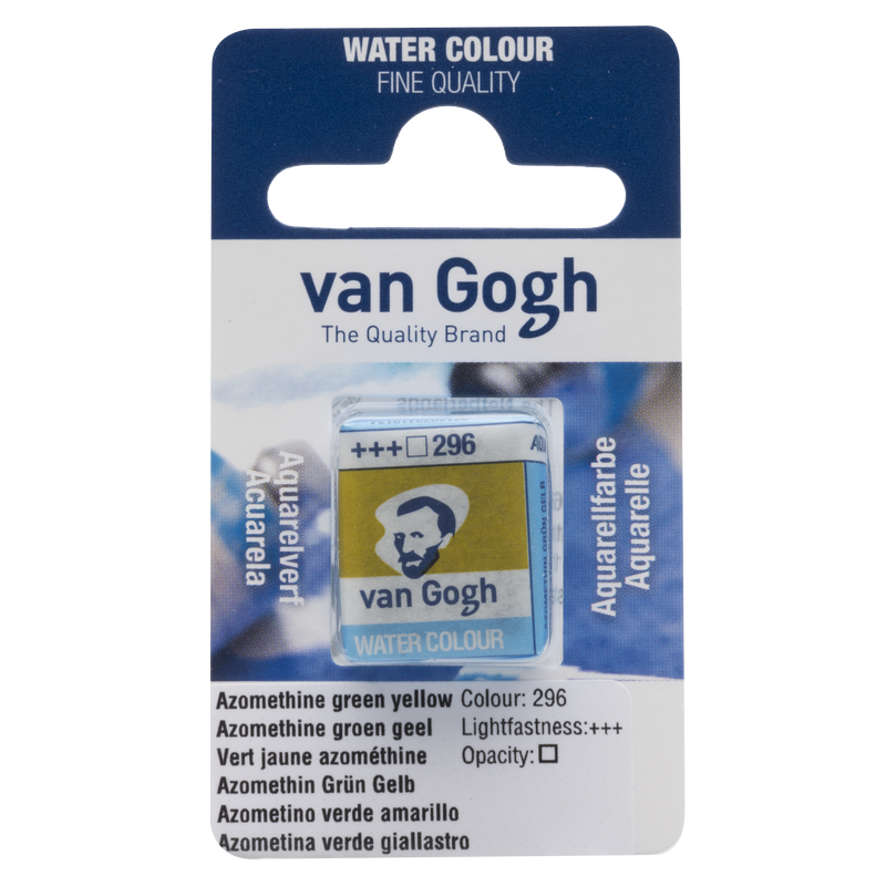 Watercolor Van Gogh 1/2 Godet No. 296 Color Azometino Green Yellow