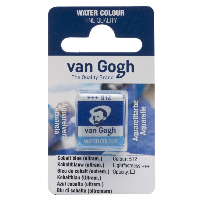 Van Gogh Watercolor 1/2 Godet No. 512 Cobalt Blue Ultramarine Blue