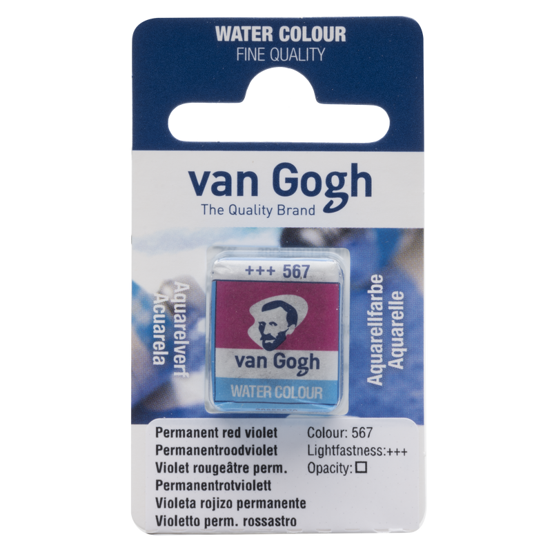 Van Gogh Watercolor 1/2 Godet No. 567 Permanent Violet Reddish Color