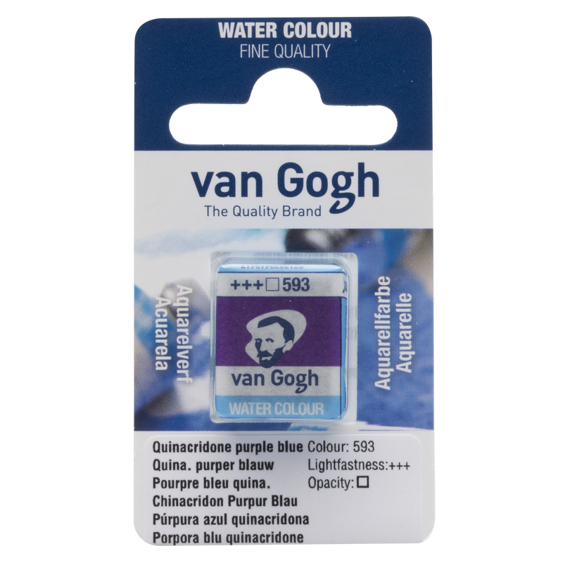 Acuarela Van Gogh Pastilla 1/2 Godet Nº 593 Color Púrpura Azul Quinacridona