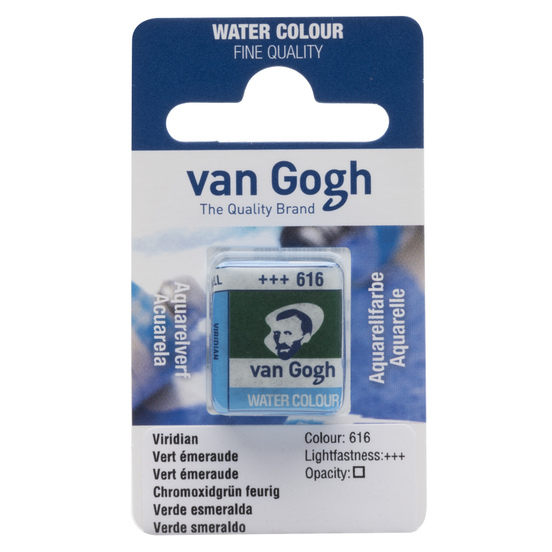 Watercolor Van Gogh 1/2 Godet No. 616, Emerald Green Color