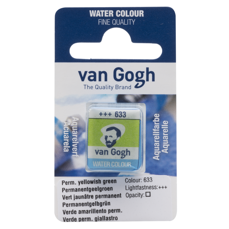 Van Gogh Watercolor 1/2 Godet No. 633 Permanent Yellowish Green Color