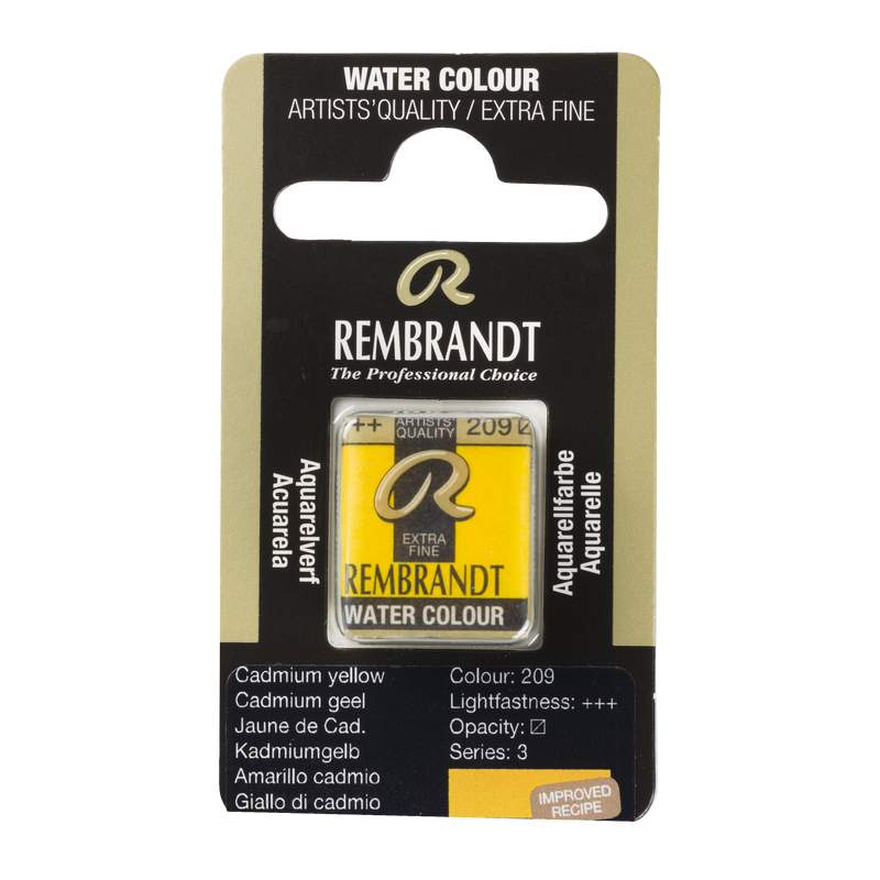 Watercolor Rembrandt 1/2 Godet Watercolor No. 209 Cadmium Yellow