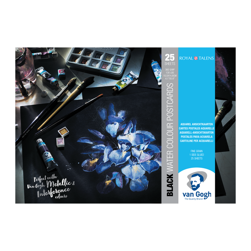 Van Gogh Bloc en papel Negro para Acuarela 360gr A6 25 Hojas Grano Fino