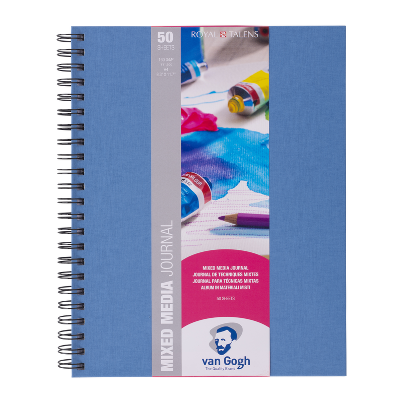 Van Gogh Bloc Journal para Técnicas Mixtas con espiral y microperforada 160gr A4 50 Hojas