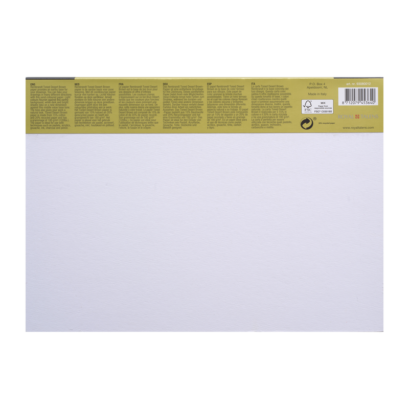 Rembrandt Bloc Multitécnica 180gr-  21x29 7cm 50 Hojas Tono Marrón Desierto