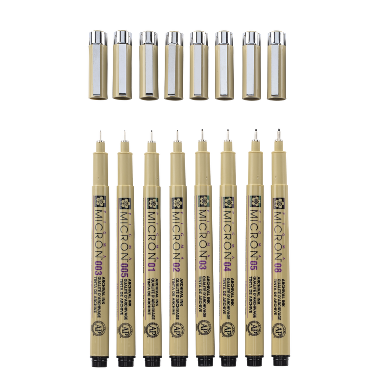 Sakura Talens Set of 8 Micron markers 8 fineliners