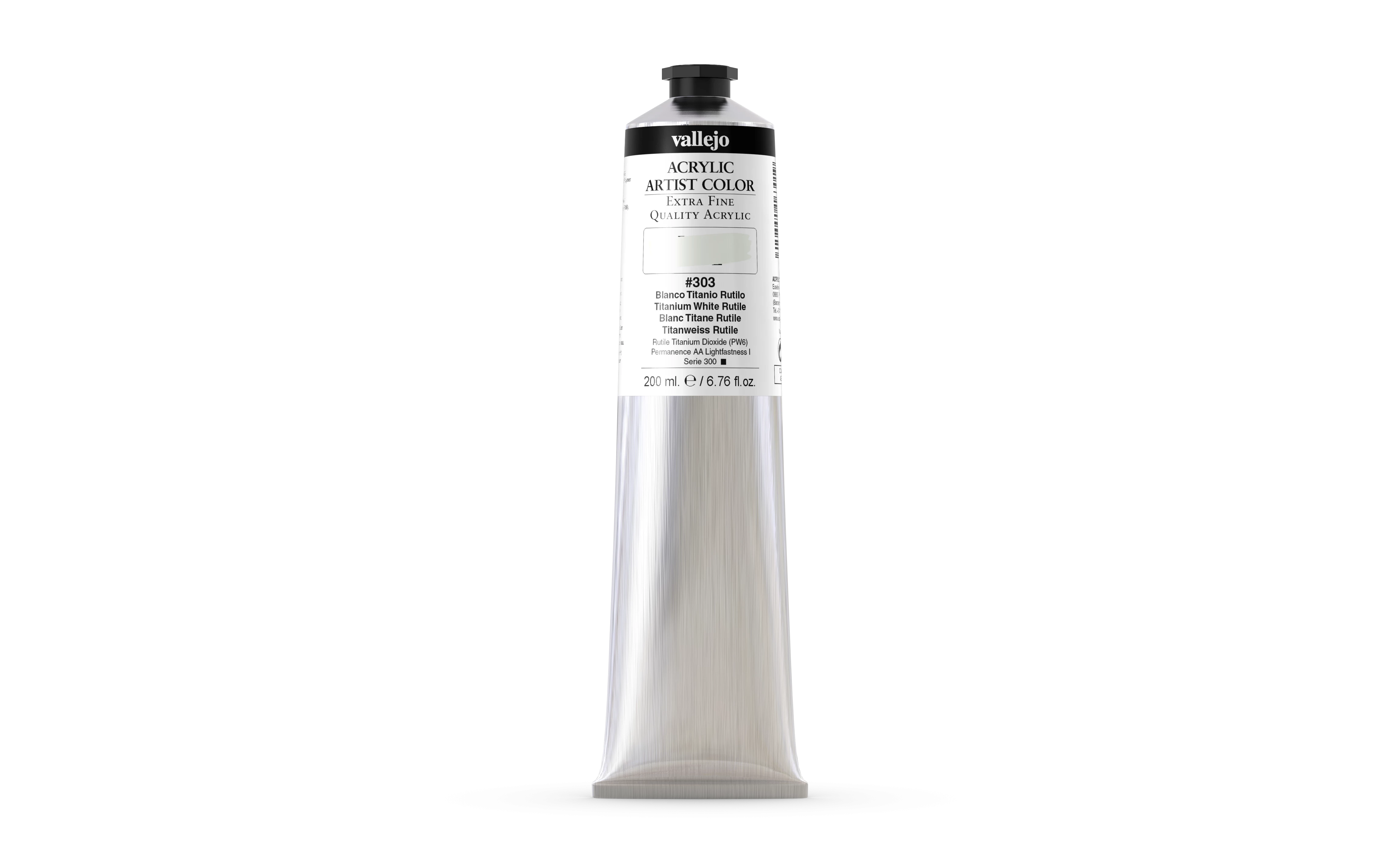 Acrílico Artist Vallejo 303 Blanco Titanio Rutilo 200 ml.