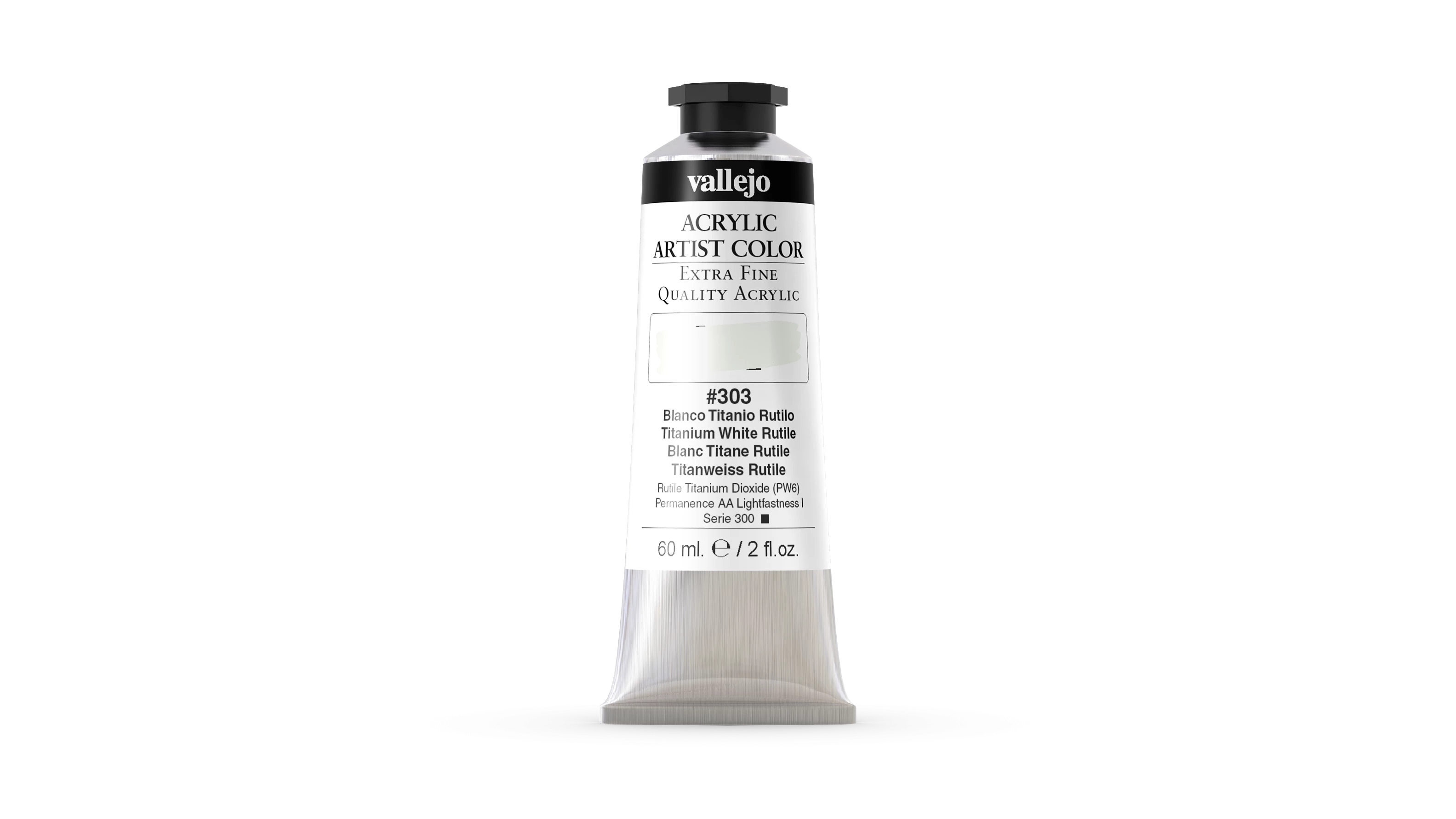 Acrílico Artist Vallejo 303 Blanco Titanio Rutilo 60 ml.