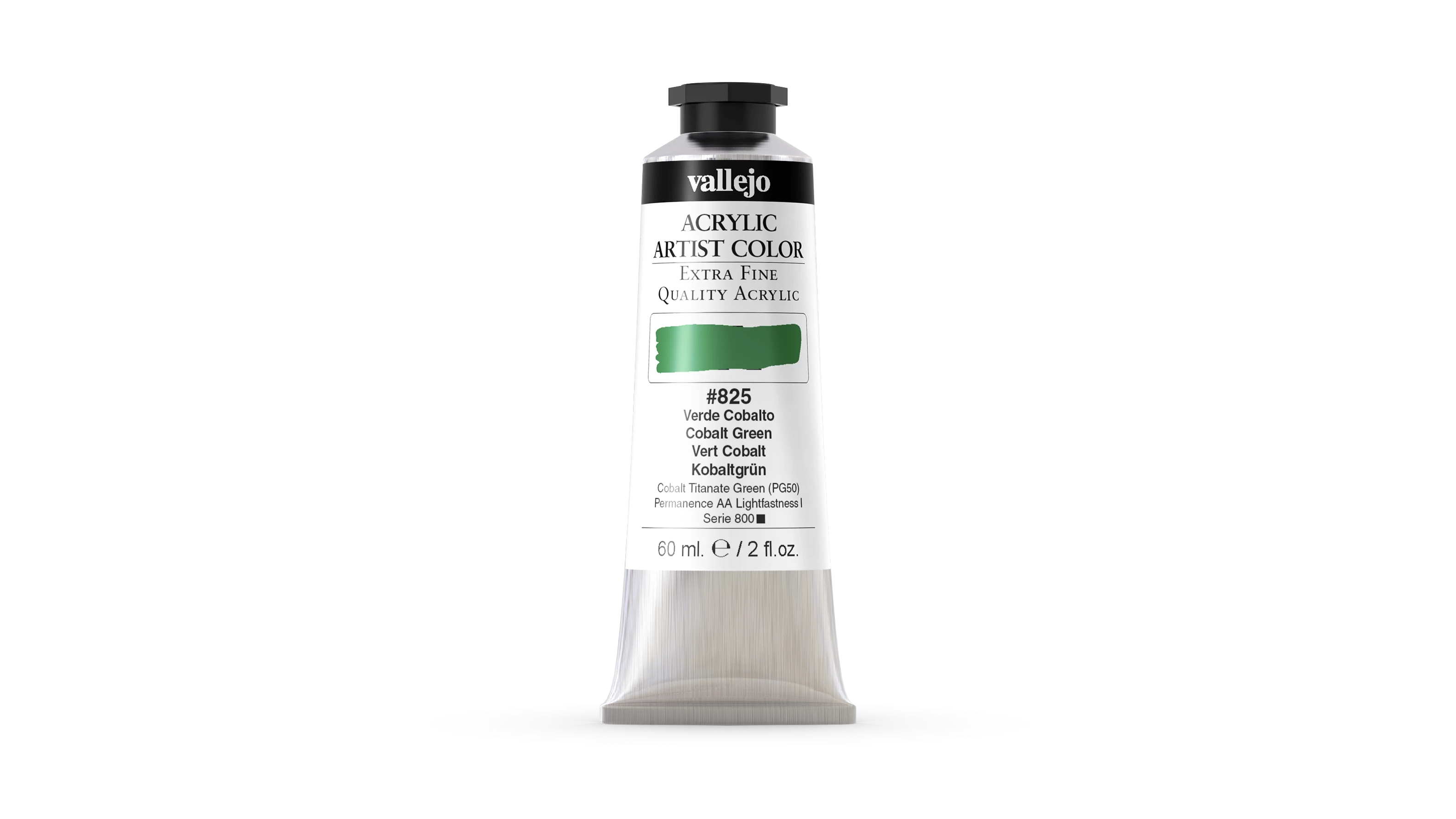 Acrílico Artist Vallejo 825 Verde Cobalto 60 ml.