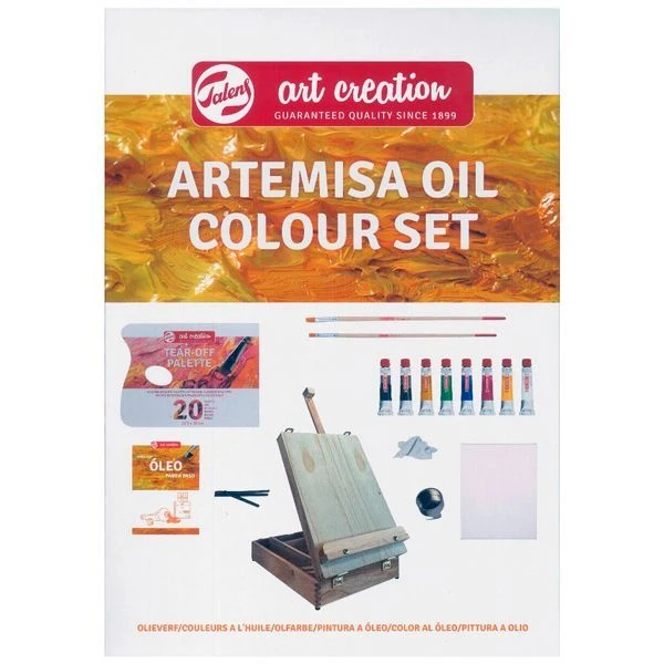 Art Creation Acrylics Set 12 Farben + Staffelei + Zubehör Callisto Talens