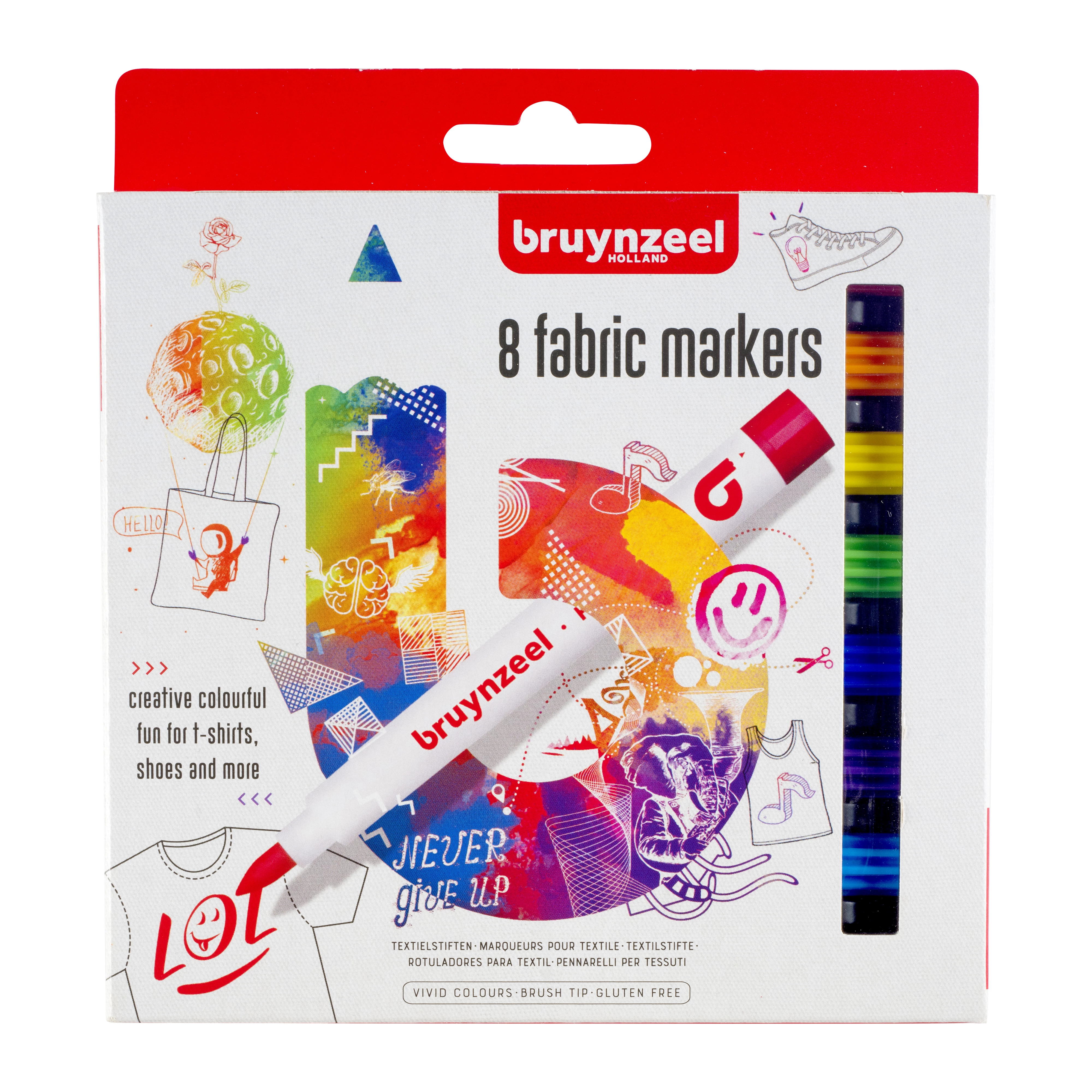 Bruynzeel fabric markers set 8 