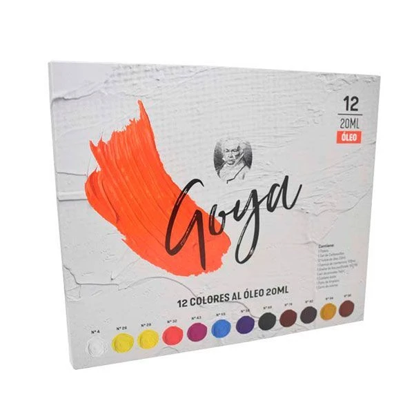 CAJA CARTON OLEO TITAN GOYA 12 TUBOS 20 ML + ACCESORIOS