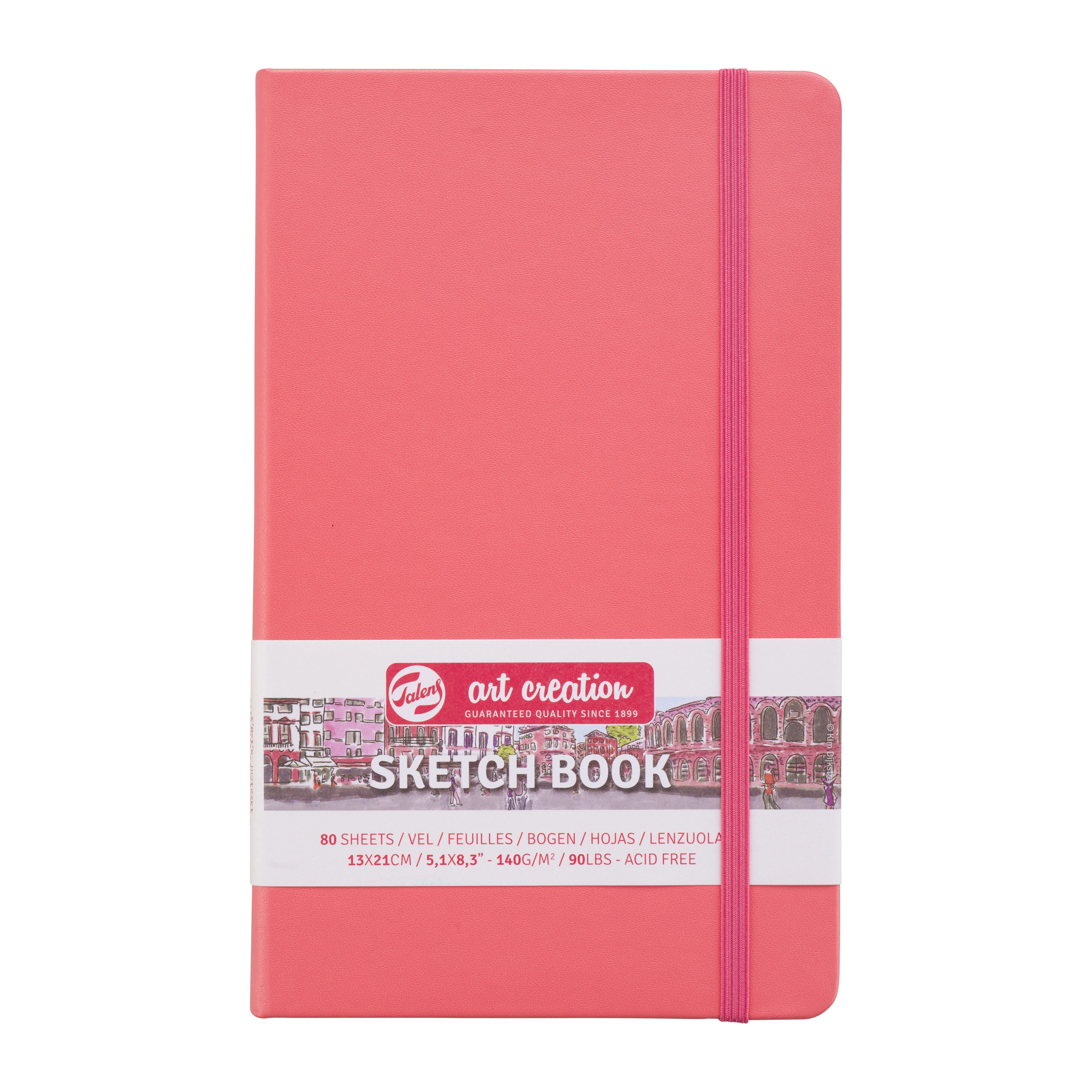 Talens Art Creation Cuaderno Bocetos Rojo Coral 13 x 21 cm 140 g 80 Hojas 