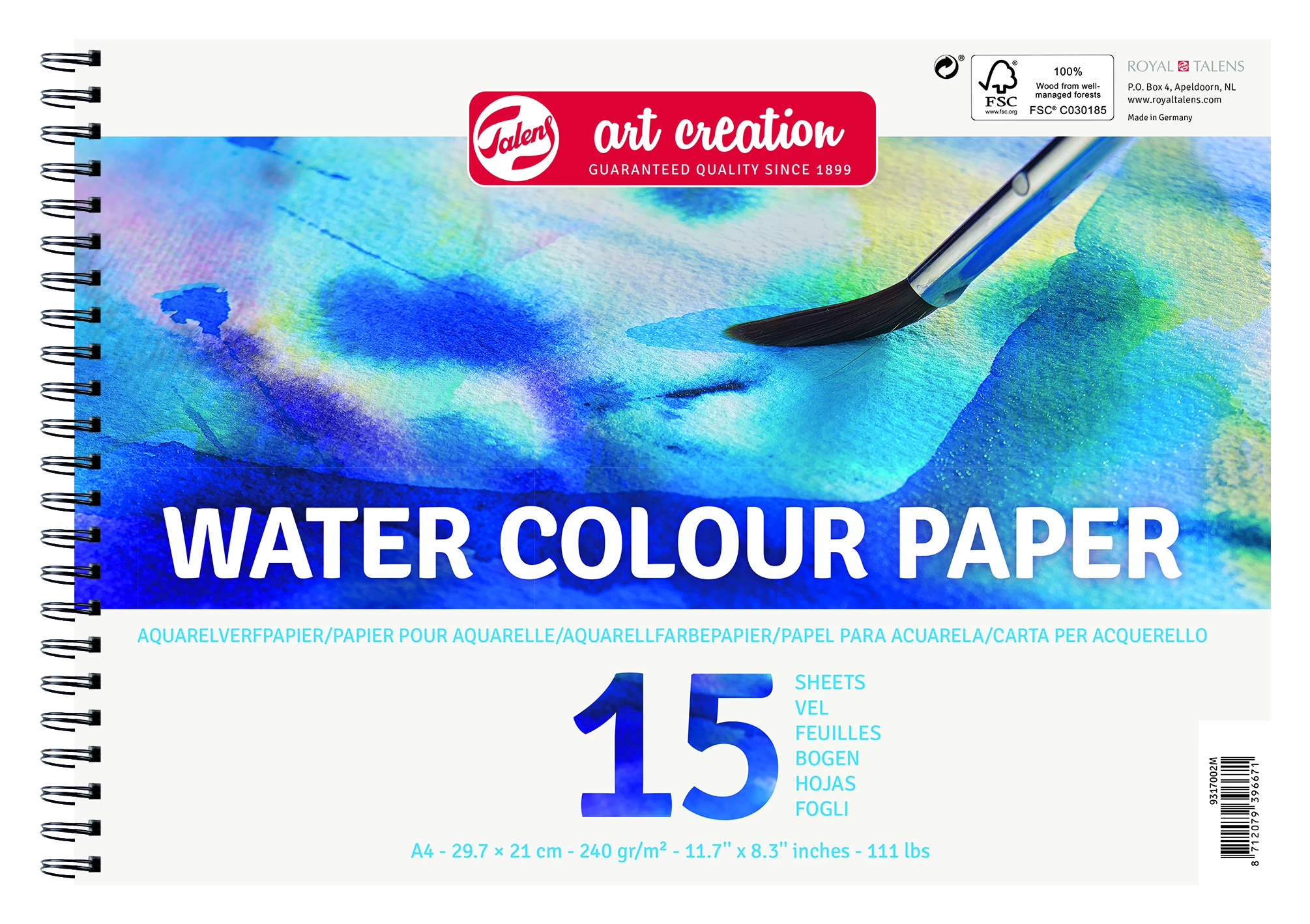 Talens Art Creation Papel para Acuarela A4 240 g 15 Hojas