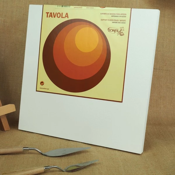 Tavola Wooden canvas with gesso 20x20cm Frame 3D