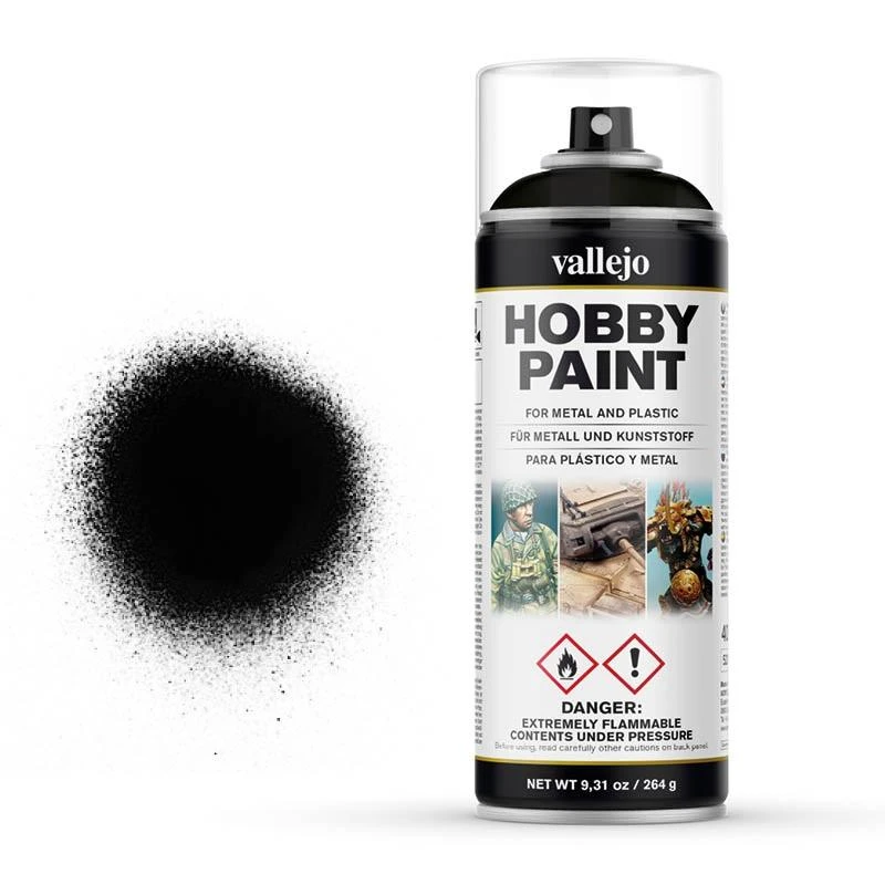Vallejo Imprimación para metal y plástico Spray Color Negro 400ml