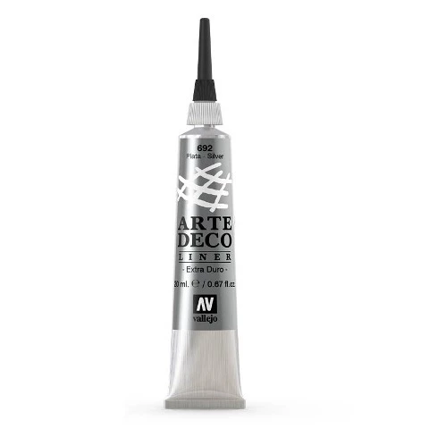 Vallejo Pintura Arte Deco Liner Pintura de relieve 20 ml nº 692 Color Plata