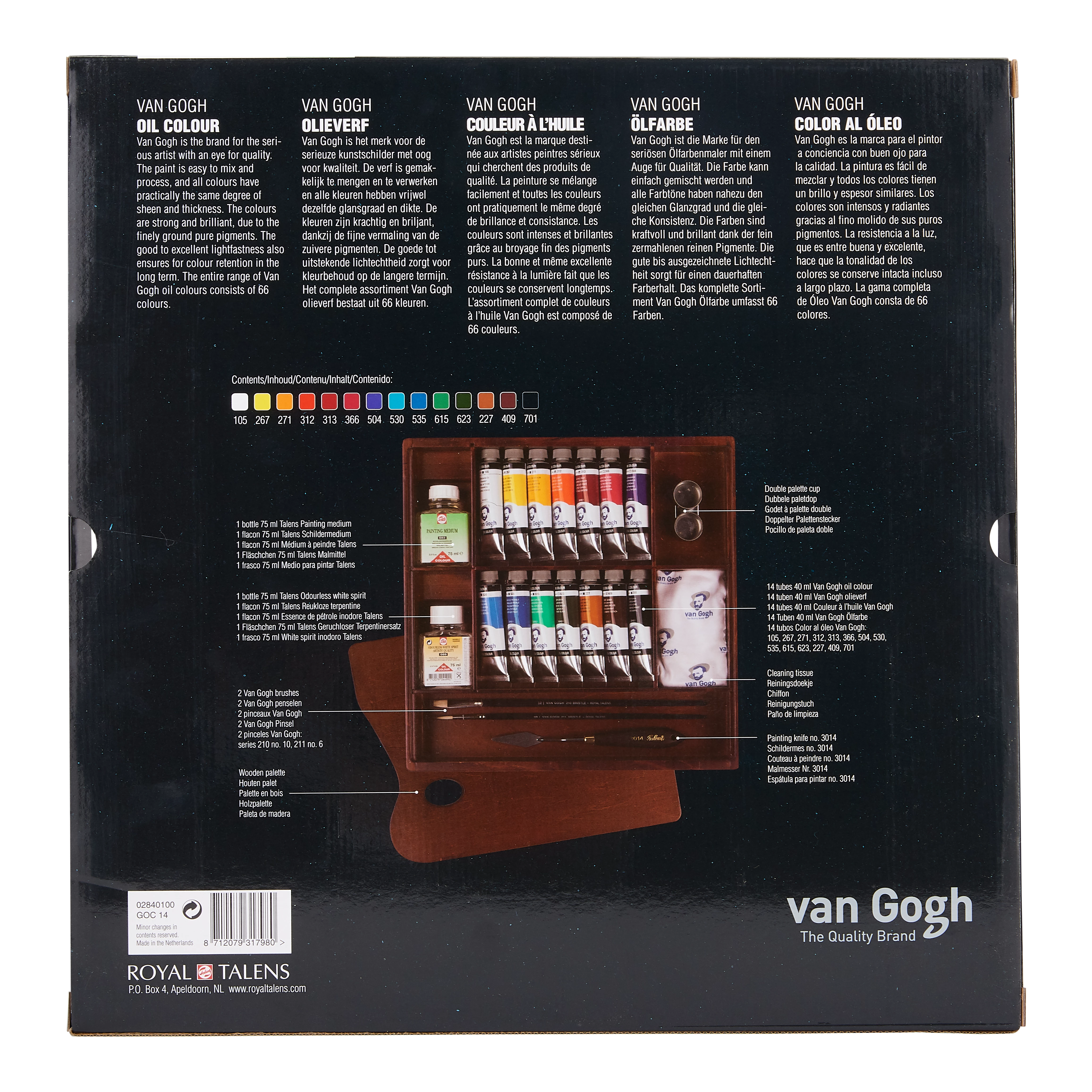 Van Gogh Caja de Madera de Óleos Goc Inspiration