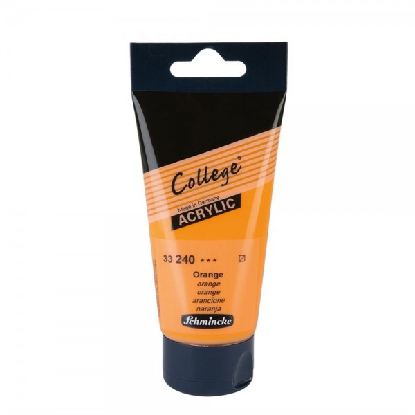 Acrílico College Schmincke 75ml Series 33 Número 240 Color Naranja