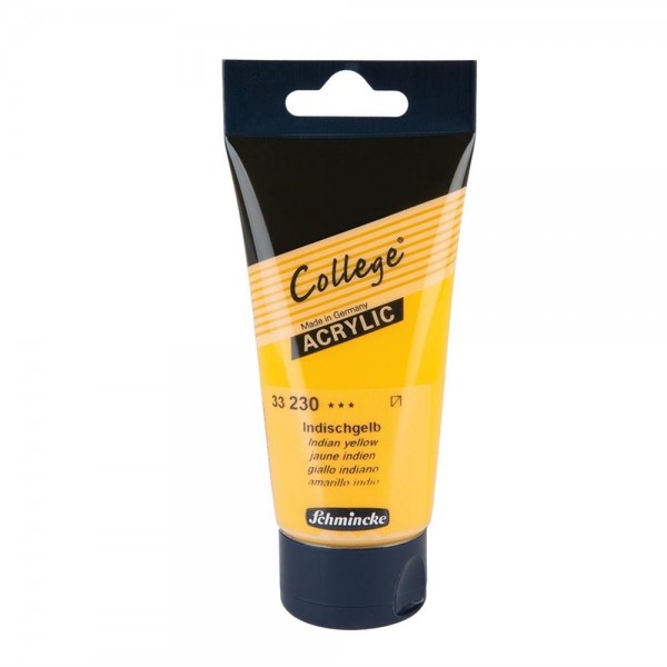 Acrílico College Schmincke 75ml Series 33 Número 230 Color Amarillo Indio