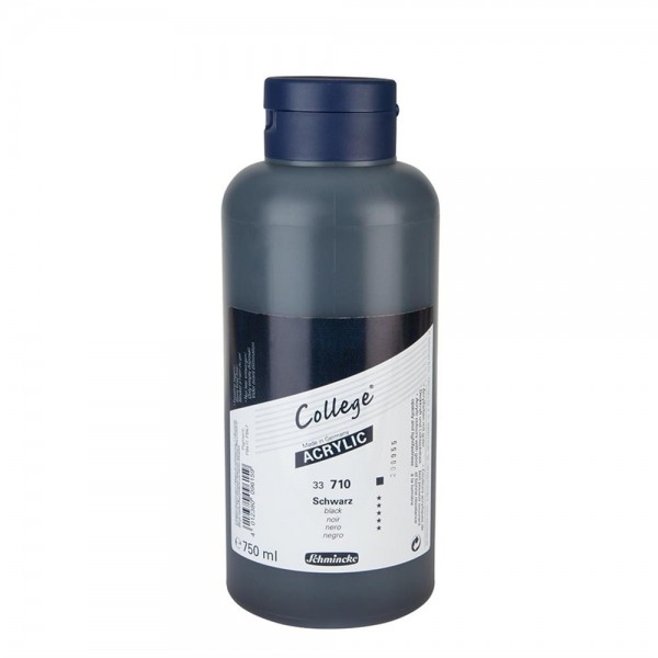 Acrylic College Schmincke 750ml Series 33 Number 710 Color Black