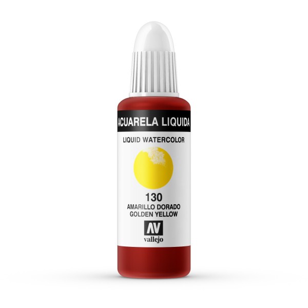 Vallejo Liquid Water Color 32ml Number 130 Color Golden Yellow