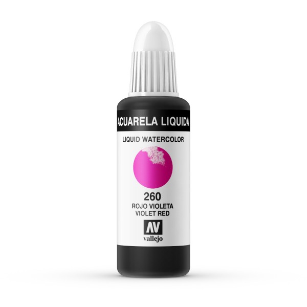 Vallejo Liquid Watercolor 32ml Number 260 Color Violet Red