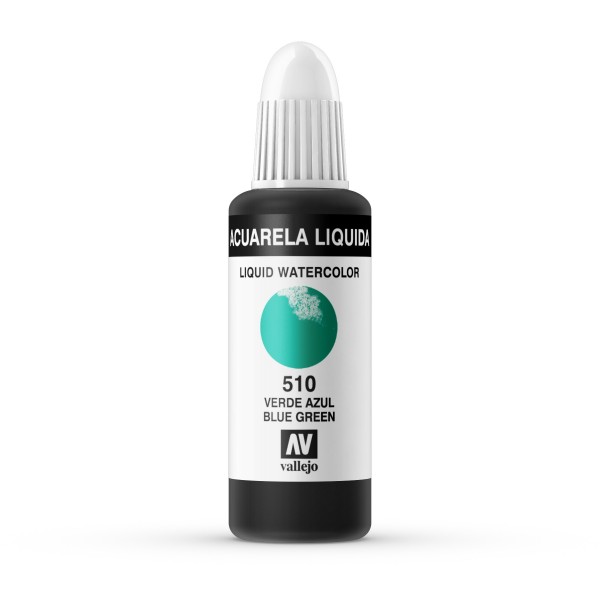 Flüssige Aquarellfarbe Vallejo 32ml Nummer 510 Farbe Grün Blau